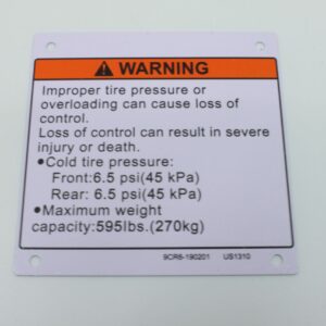 TIRE PRESSURE, CFMoto OEM - 9CR6-190201