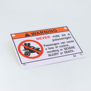 PASSENGER WARNING STICKER, CFMoto OEM - 9010-190004