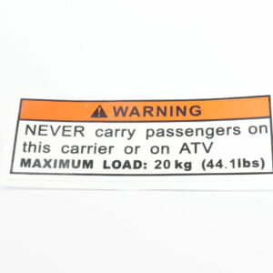 INSTRUCTION LABEL, FRONT RACK LOAD, CFMoto OEM - 7020-190304