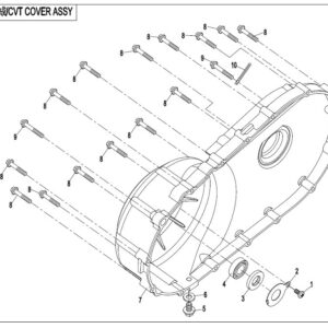 Diagram:  2017 CFMoto ZFORCE 800 Trail CF800US-A CVT COVER ASSY [E05]