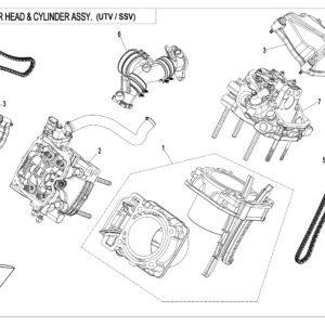 Diagram:  2017 CFMoto ZFORCE 800 Trail CF800US-A CYLINDER HEAD AND CYLINDER ASSY [E07]