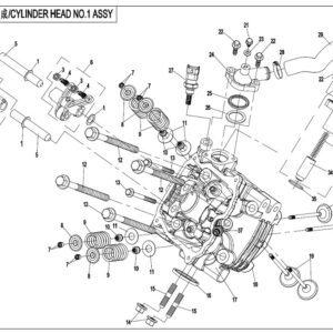Diagram:  2017 CFMoto ZFORCE 800 Trail CF800US-A CYL HEAD NO.1 ASSY (STARTER END) [E09]