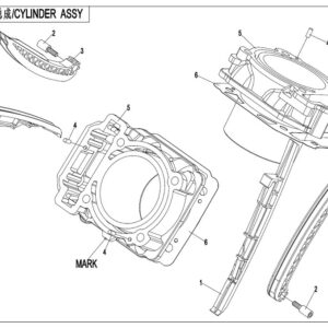 Diagram:  2017 CFMoto ZFORCE 800 Trail CF800US-A CYLINDER ASSY [E10]