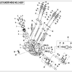 Diagram:  2017 CFMoto ZFORCE 800 Trail CF800US-A CYL HEAD NO.2 ASSY (TRANSMISSION END) [E13]