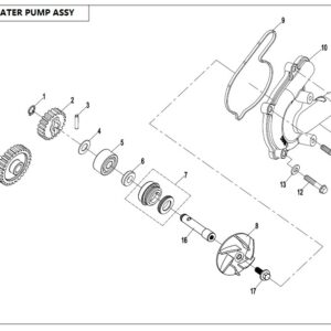 Diagram:  2017 CFMoto ZFORCE 800 Trail CF800US-A WATER PUMP ASSY [E26]
