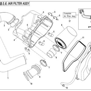 Diagram:  2017 CFMoto ZFORCE 800 Trail CF800US-A AIR FILTER ASSY [E28]