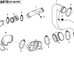 Diagram:  2017 CFMoto ZFORCE 800 Trail CF800US-A CVT AIR PIPE&SIDE COVER [F00]