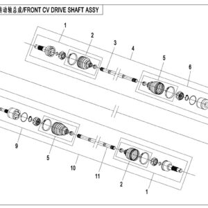 Diagram:  2017 CFMoto ZFORCE 800 Trail CF800US-A FRONT CV DRIVE SHAFT ASSY(QC) [F27-B]