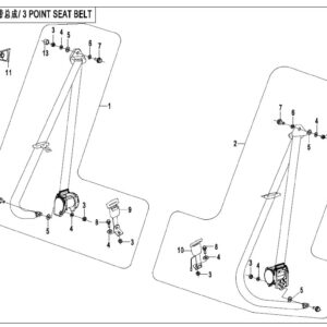 Diagram:  2017 CFMoto ZFORCE 800 Trail CF800US-A 3-POINT SEAT BELT [F34-A]