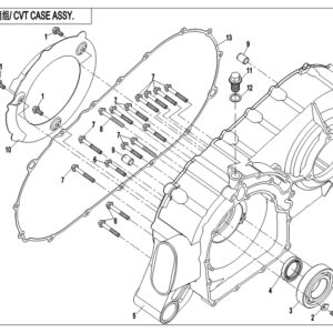Diagram:  2018 CFMoto ZFORCE 800 Trail CF800US-A CVT CASE ASSY. [E01-3]