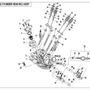 Diagram:  2018 CFMoto ZFORCE 800 Trail CF800US-A CYL HEAD NO.2 ASSY (TRANSMISSION END) [E02-6]