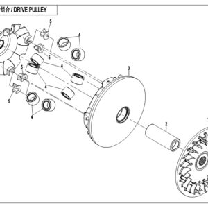 Diagram:  2018 CFMoto ZFORCE 800 Trail CF800US-A DRIVE PULLEY. [E05-1]