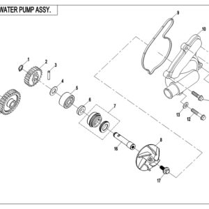 Diagram:  2018 CFMoto ZFORCE 800 Trail CF800US-A WATER PUMP ASSY. [E08]