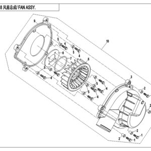 Diagram:  2018 CFMoto ZFORCE 800 Trail CF800US-A FAN ASSY. [E18]