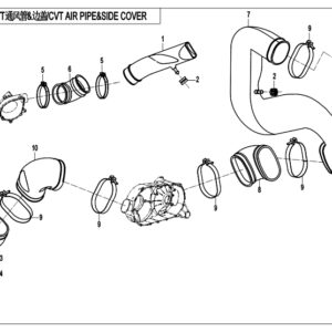 Diagram:  2018 CFMoto ZFORCE 800 Trail CF800US-A CVT AIR PIPE&SIDE COVER [F00-2-V2]