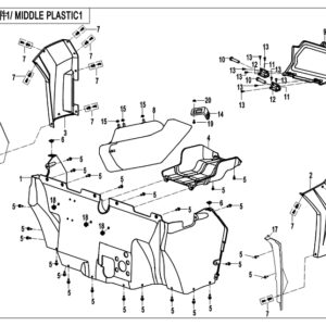 Diagram:  2018 CFMoto ZFORCE 800 Trail CF800US-A MIDDLE PLASTICS 1 [F04-3]