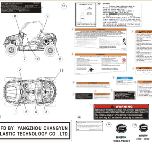 Diagram:  2018 CFMoto ZFORCE 800 Trail CF800US-A WARNING DECAL (USA) [F19-E]
