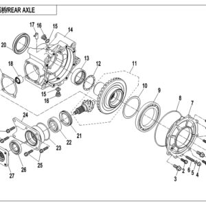 Diagram:  2018 CFMoto ZFORCE 800 Trail CF800US-A REAR DIFFERENTIAL (Early 2018) [F33-A]