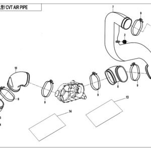 Diagram:  2020 CFMoto ZFORCE 800 Trail CF800US-A CVT AIR PIPE&SIDE COVER [F00-2]
