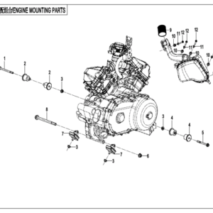 Diagram:  2022 CFMoto ZFORCE 800 Trail CF800US-A ENGINE MOUNTING PARTS [F00-1]
