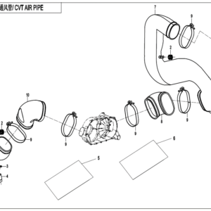 Diagram:  2022 CFMoto ZFORCE 800 Trail CF800US-A CVT AIR PIPE [F00-2-V2]