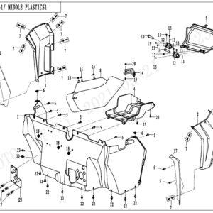 Diagram:  2022 CFMoto ZFORCE 800 Trail CF800US-A MIDDLE PLASTICS 1 [F04-3-V3]