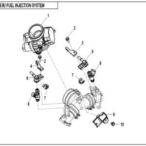 Diagram:  2022 CFMoto ZFORCE 800 Trail CF800US-A INJECTOR SYSTEM [F15-3-V2]