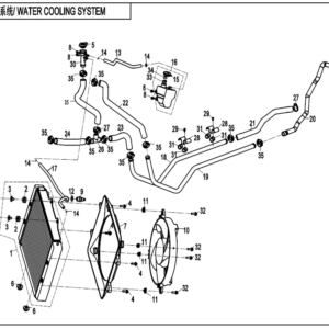 Diagram:  2022 CFMoto ZFORCE 800 Trail CF800US-A WATER COOLING SYSTEM [F18-1-V2]