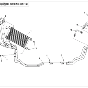 Diagram:  2022 CFMoto ZFORCE 800 Trail CF800US-A COOLING SYSTEM (OIL) [F18-2]