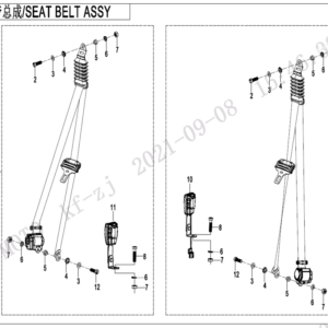 Diagram:  2022 CFMoto ZFORCE 800 Trail CF800US-A 3-POINT SEAT BELT [F34-V2]