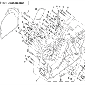 Diagram:  2022 CFMoto ZFORCE 800 Trail CF800US-A RIGHT CRANKCASE ASSY. [E01-2]