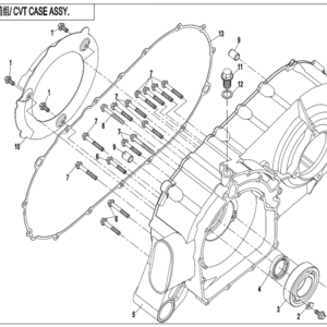 Diagram:  2022 CFMoto ZFORCE 800 Trail CF800US-A CVT CASE ASSY. (WET CLUTCH) [E01-3]