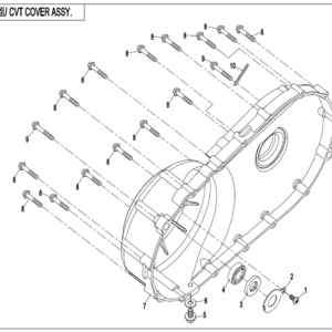 Diagram:  2022 CFMoto ZFORCE 800 Trail CF800US-A CVT COVER ASSY. (WET CLTUCH) [E01-4]
