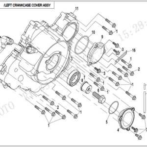 Diagram:  2022 CFMoto ZFORCE 800 Trail CF800US-A LEFT CRANKCASE COVER ASSY. [E01-5-V3]