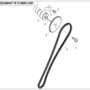 Diagram:  2022 CFMoto ZFORCE 800 Trail CF800US-A CAMSHAFT OF CYLINDER 2 ASSY. [E02-7]
