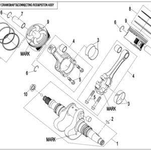 Diagram:  2022 CFMoto ZFORCE 800 Trail CF800US-A CRANKSHAFT / CONNECTING ROD / PISTON ASSY. (Machined Cap) [E04-V2]