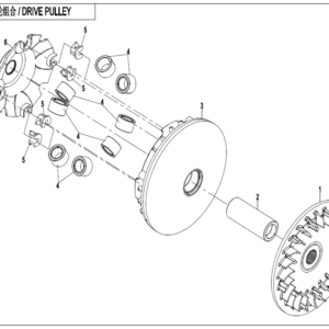 Diagram:  2022 CFMoto ZFORCE 800 Trail CF800US-A DRIVE PULLEY (WET CLUTCH) [E05-1]