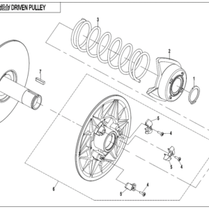 Diagram:  2022 CFMoto ZFORCE 800 Trail CF800US-A DRIVEN PULLEY (WET CLUTCH) [E05-2-B]