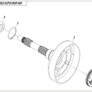 Diagram:  2022 CFMoto ZFORCE 800 Trail CF800US-A WET CLUTCH BELL SHAFT ASSY. [E05-3]