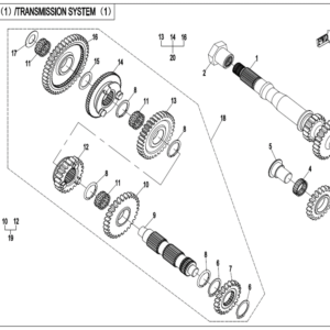 Diagram:  2022 CFMoto ZFORCE 800 Trail CF800US-A TRANSMISSION SYSTEM (1) [E06-1-V3]