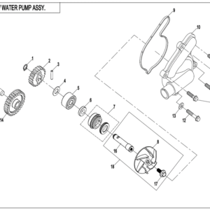 Diagram:  2022 CFMoto ZFORCE 800 Trail CF800US-A WATER PUMP ASSY. [E08]