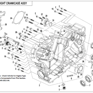 Diagram:  2022 CFMoto ZFORCE 800 Trail CF800US-A RIGHT CRANKCASE [E33]