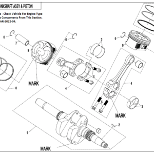 Diagram:  2022 CFMoto ZFORCE 800 Trail CF800US-A CRANKSHAFT,CONNECTING ROD, PISTON ASSY. (DRY CLUTCH) [E44]