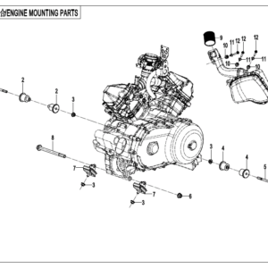 Diagram:  2020 CFMoto ZFORCE 800 Trail CF800US-A ENGINE MOUNTING PARTS [F00-1]
