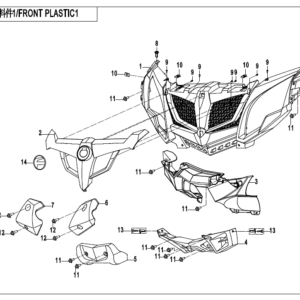 Diagram:  2020 CFMoto ZFORCE 800 Trail CF800US-A FRONT PLASTICS 1 [F04-1]