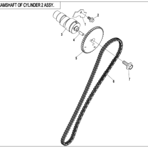 Diagram:  2020 CFMoto ZFORCE 800 Trail CF800US-A CAMSHAFT OF CYLINDER 2 ASSY. [E02-7]