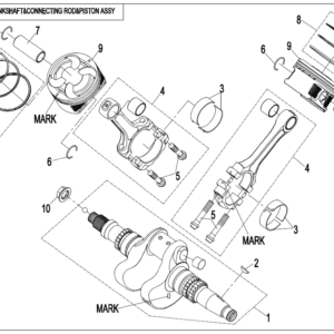 Diagram:  2020 CFMoto ZFORCE 800 Trail CF800US-A CRANKSHAFT&CONNECTING ROD&PISTON ASSY. [E04]