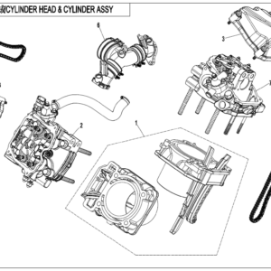 Diagram:  2020 CFMoto ZFORCE 800 Trail CF800US-A CYLINDER HEAD&CYLINDER ASSY. [E02-V2]