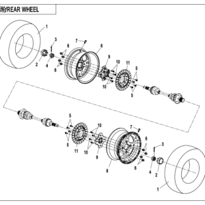 Diagram:  2021 CFMoto ZFORCE 800 Trail CF800US-A REAR WHEEL [F11-B]