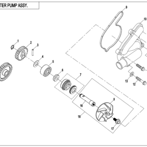 Diagram:  2021 CFMoto ZFORCE 800 Trail CF800US-A WATER PUMP ASSY. [E08]